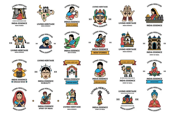 A collection of images with the word India on them. Some of the images are of people, some are of buildings, and some are of animals