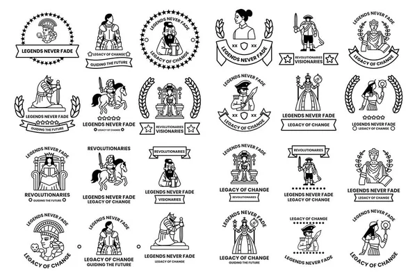 A collection of logos and symbols, including one that says 