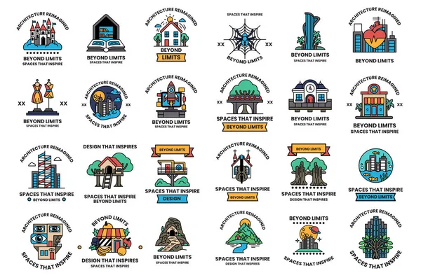 A collection of black and white icons that say 