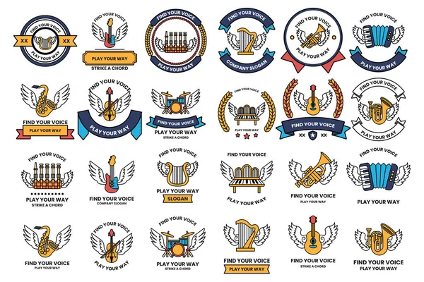 A collection of symbols and logos, including one that says 