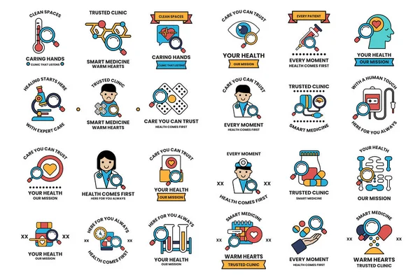 A collection of black and white icons for health and wellness. The icons include a heart, a person looking at a computer, a person looking at a book, a person looking at a cell phone