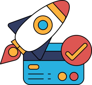 Üzerinde kontrol işareti olan bir roket gökyüzünde uçuyor. Roket gelişimin ve yeniliğin sembolü ve kontrol işareti de onay ya da başarıyı temsil ediyor. Heyecan ve başarı kavramı