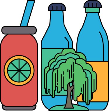 Bir içki, bir şişe ve siyah beyaz bir ağaç çizilir. İçki bir meyve suyu, şişe bir şarap şişesi ve ağaç da bir salkım ağacı. Rahatlama ve keyif kavramı