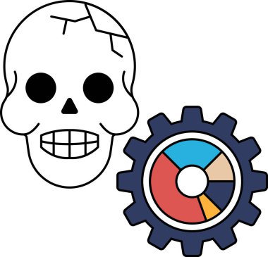 Arka planda dişli bir kafatası çizilir. Kafatası siyah beyaz çizilmiş ve ürkütücü, rahatsız edici bir görüntüye sahip. Vites daha nötr bir renkle çizilmiş.
