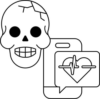 Kafatası kalp ve cep telefonunun yanına yerleştirilir. Kafatası görüntünün ortasına yerleştirilmiş, kalp ve cep telefonu da onu çevrelemiş. Kalp kafatasının sol tarafında yer almaktadır.