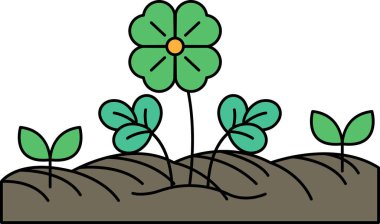 Sapı ve yaprakları siyaha boyanmış bir çiçek. Çiçek diğer çiçekler ve bitkilerle çevrilidir ve bahçeye benzer bir manzara yaratır. Büyüme ve güzellik kavramının yanı sıra doğanın önemi.