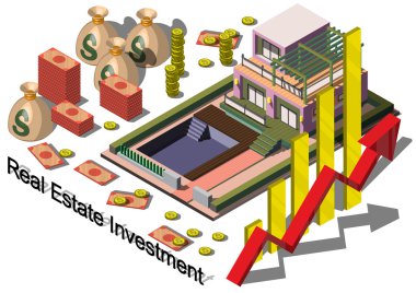 bilgi grafik gayrimenkul yatırım kavramı çizimi