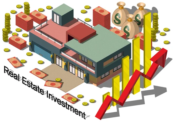 정보 그래픽 부동산 투자 개념의 삽화 — 스톡 벡터