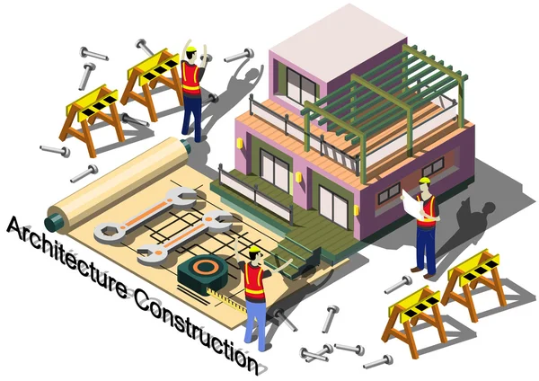 Ilustración de info concepto de construcción de arquitectura gráfica — Archivo Imágenes Vectoriales