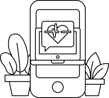 Üzerinde kalp olan bir telefon ve 