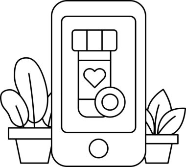Üzerinde kalp olan bir cep telefonu ve yanında da bir hap şişesi. İlaç şişesinde de bir kalp var. Birinin sağlığıyla ve iyiliğiyle ilgilenme kavramı