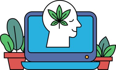 Bir adamın kafası alnında büyüyen yapraklı yeşil bir bitki ile gösterilir. Rahatlama ve sükunet kavramı, insanın derin düşünce ya da meditasyon halinde olması gibi.