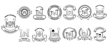 Smart Bling için siyah beyaz logo koleksiyonu. Logoların hepsi farklı ve çeşitli tasarım ve semboller içeriyor.