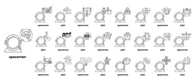 A series of cartoon characters are shown in a circle. The characters are labeled with the word 