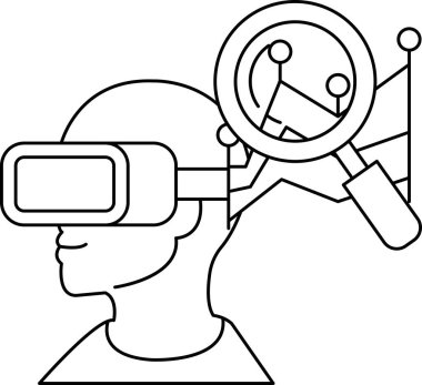 Sanal gerçeklik kulaklığı takan bir adam. Adam gülümsüyor ve sağa bakıyor.