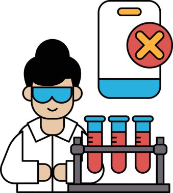 A woman in a lab coat is holding a test tube. The image is black and white and has a serious tone