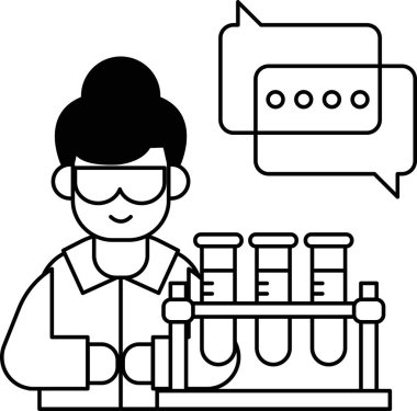 A man in a lab coat is holding a beaker and wearing goggles. He is smiling and he is enjoying his work