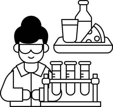 A man in a lab coat is holding a test tube and smiling. The image is about a scientist working in a lab