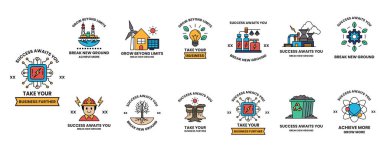 The image is a collection of different icons that represent various concepts. The icons include a man, a tree, a house, a boat, a car, a fireman, a building, a house, a tree, a house, a tree