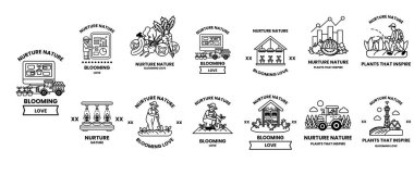 Görüntü, çeşitli çiftlik sahnelerinin bir dizi siyah beyaz çizimleridir. Görüntüler arasında bir traktör, bir kamyon, bir ev ve bir insan var. Sahne kırsal yaşam ve tarımdan biridir.