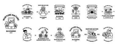 Beyazla yazılmış bir dizi siyah beyaz imge. Resimlerde elinde bitki tutan bir adam, elinde bitki tutan bir kadın, cep telefonu tutan bir adam, elinde bardak tutan bir adam yer alıyor.