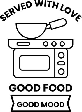 Üstünde spatula olan bir sobanın siyah beyaz görüntüsü. Görüntünün adı 