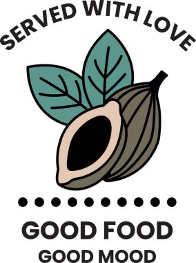 Aşkla ve güzel yemeklerle servis edilen bir meyvenin siyah beyaz görüntüsü.