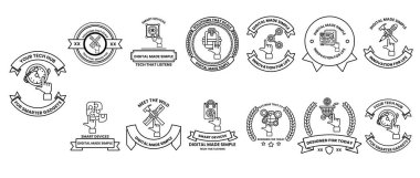 Bir el, bir küre ve bir kitap da dahil olmak üzere logo ve semboller koleksiyonu. Koleksiyonun adı 