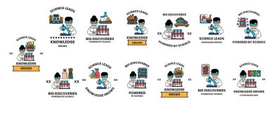 Bilim adamları ve doktorların bir dizi görüntüsü. İlk görüntü laboratuvar önlüklü bir adam ve test tüpü.