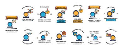 Ortasında mavi bir daire olan bir dizi resim. Çemberin beyaz bir sınırı ve üzerinde 