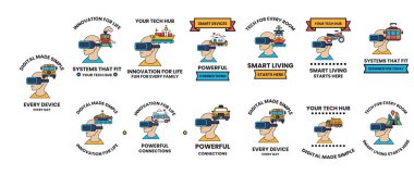 Sanal gerçeklik gözlüğü takan insanların görüntüleri. Resimler 