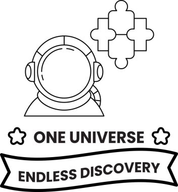 Uzay elbisesi giymiş bir adam bulmaca parçası tutuyor. Yapboz parçası daha büyük bir bulmacanın parçası. Şöyle diyor: 