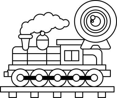 Üstünde bir kamera olan bir tren. Tren siyah beyaz.