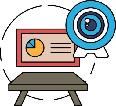 Üzerinde pasta grafiği olan bir bilgisayar monitörü. Pasta grafiği, en büyük kısmı ortada olmak üzere dört kısma ayrılmıştır. Pasta grafiği 1 'den 4' e kadar olan sayılarla etiketlenmiş.