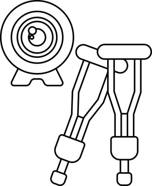 Kamera ve koltuk değneklerinin üzerinde 