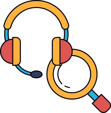 Bir çift kulaklık ve büyütecin siyah beyaz görüntüsü. Yakından dinleme kavramı