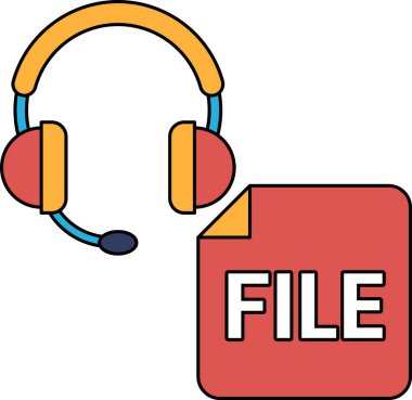 Beyaz bir arka plan, kulaklık ve üzerinde kelime dosyası olan bir kağıt. Proje veya görev üzerinde çalışan bir kişi kavramı, muhtemelen profesyonel bir ortamda