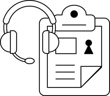 Üzerinde mikrofon olan bir pano. Pano siyah ve beyaz. Pano iletişimin sembolüdür.