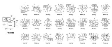 Finans kelimesini heceleyen bir dizi nokta ve çizgi. Noktalar ve çizgiler çapraz bulmacaya benzer bir şekilde sıralanmış.