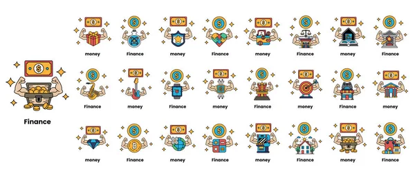 Finans sembolleri ve simgelerinden oluşan bir koleksiyon. Sembollerin hepsi siyah beyaz. Resim bir sembol örgüsüdür.