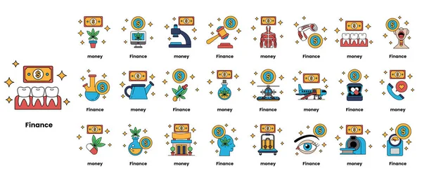 Finans için bir dizi siyah beyaz simge. İkonlar arasında bir ev, bir bina, bir ağaç, bir araba, bir insan, bir diş fırçası, bir fincan, bir kaşık, bir çatal, bir bıçak, bir kase, bir bardak, bir diş fırçası, bir diş fırçası yer alıyor.