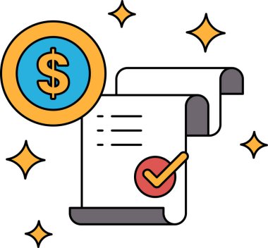 Ortasında işaret olan bir kağıt parçasının üzerine bir dolar işareti konur. İşaretler kağıdın onaylandığını ya da doğrulandığını gösterir