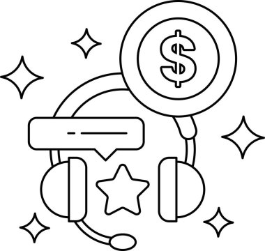 Bir kulaklık resminin ortasına bir dolar işareti çizilir. Dolar işareti bir yıldız ve bir kar tanesi ile çevrilidir. Eğlence ve heyecan kavramı