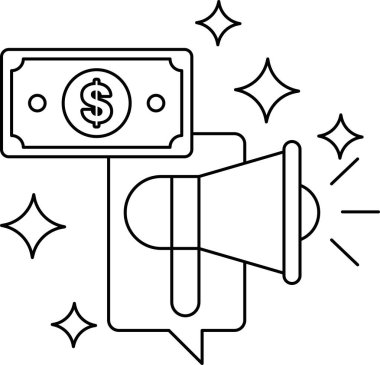 Bir dolarlık banknot mikrofonun üstünde. Dolar banknotu bir yıldızla çevrilidir ve mikrofon bir yıldızla çevrilidir.