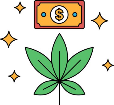 Bir dolarlık banknot yaprağın üstündedir. Dolar banknot yeşil ve beyaz.