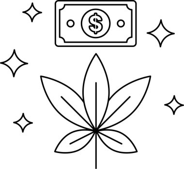 Bir dolarlık banknot yaprağın üstündedir. Dolar banknot yeşil ve beyaz.