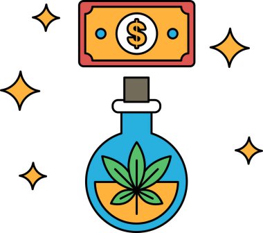 Bir dolarlık banknot cam şişenin üstünde. Dolar banknotu siyah beyaz.