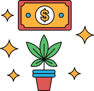 Beyaz arka planda bir dolarlık banknot var. Dolar banknotunun yanında bir bitki var.