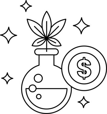 Cam kavanozdaki bitkinin üstünde bir dolar işareti var. Dolar işareti bir çemberle çevrili.