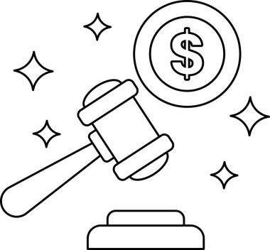 Tokmağın üstünde bir dolar işareti var. Tokmak adaleti temsil etmek için kullanılıyor.